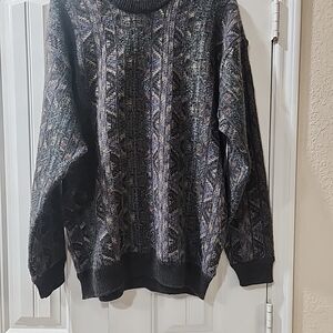 Geoffrey Beene Green and Gray Crewneck Sweater